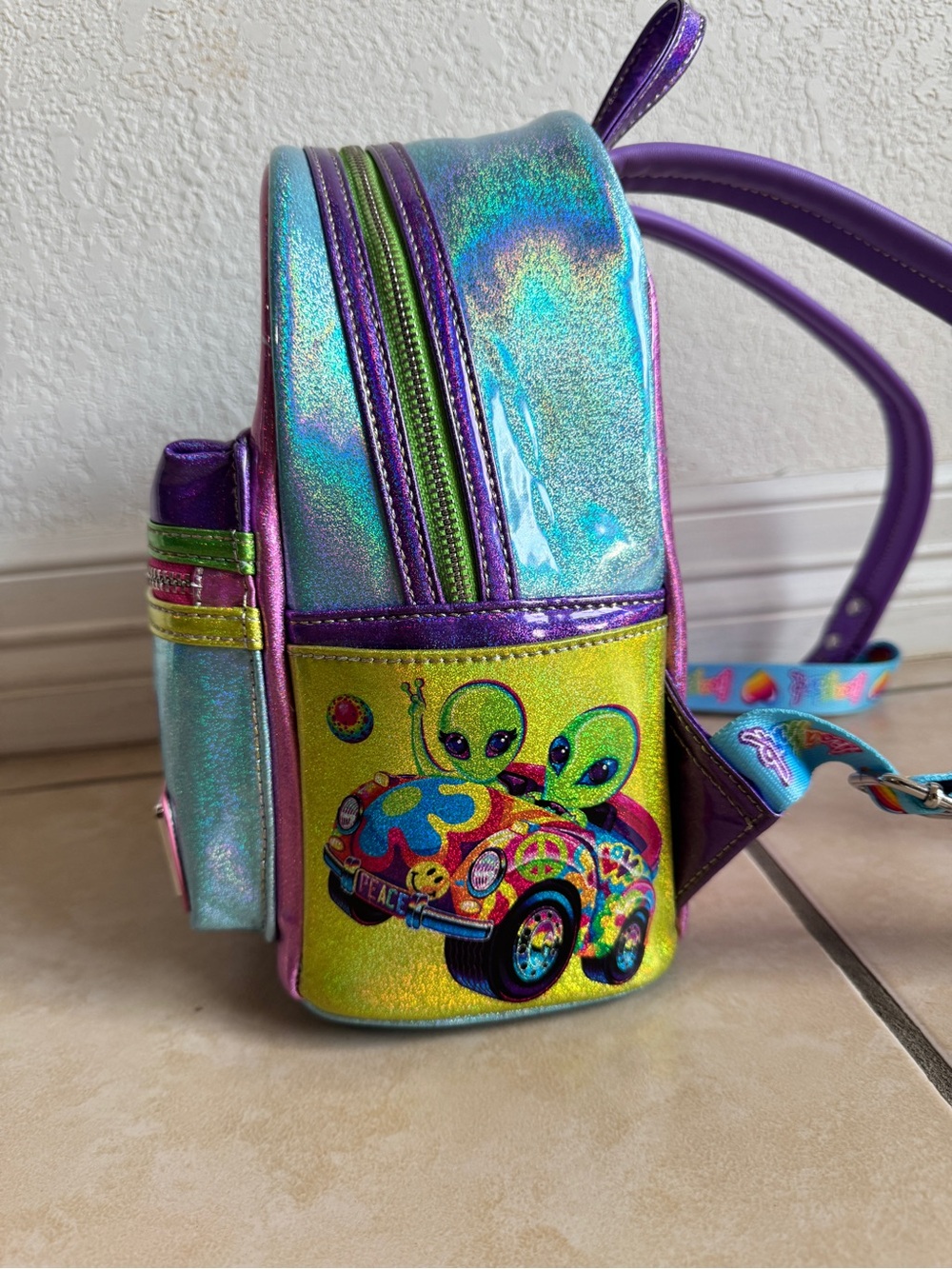 Loungefly Holographic Lisa Frank Mini Backpack - Picture 7 of 8
